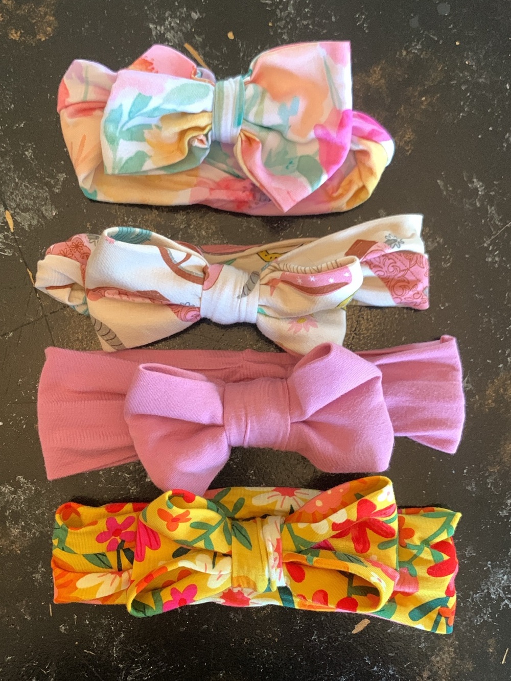Little Sleepies Pastel Floral & Pink Bow Headband Set